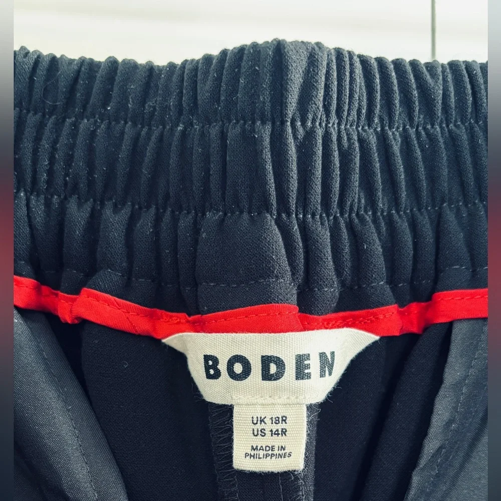 Boden Side Stripe Wide Leg Pants with Pockets - Black and Tan size 14R - Picture 6 of 7